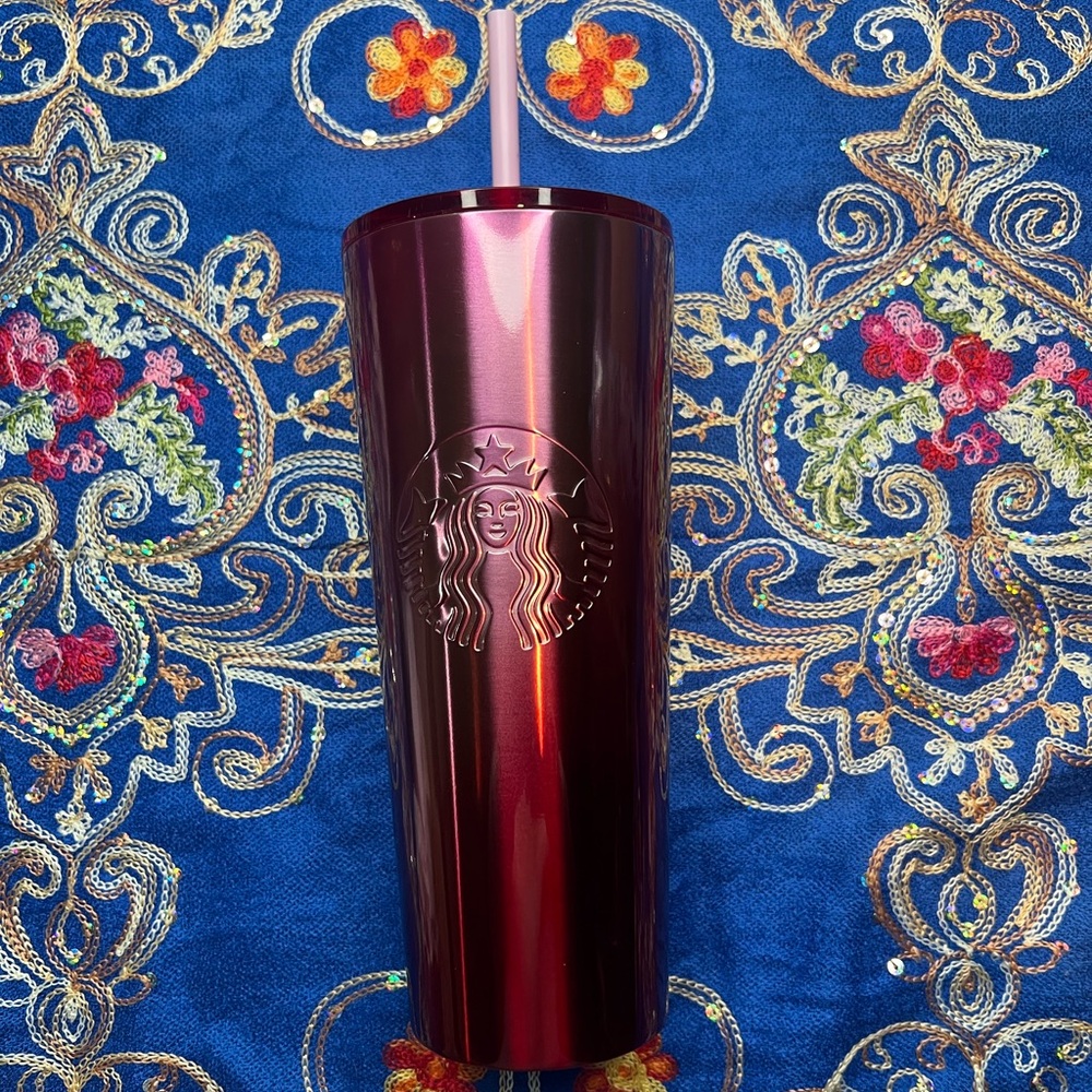 Pink Starbucks steel color changing sequence tumbler